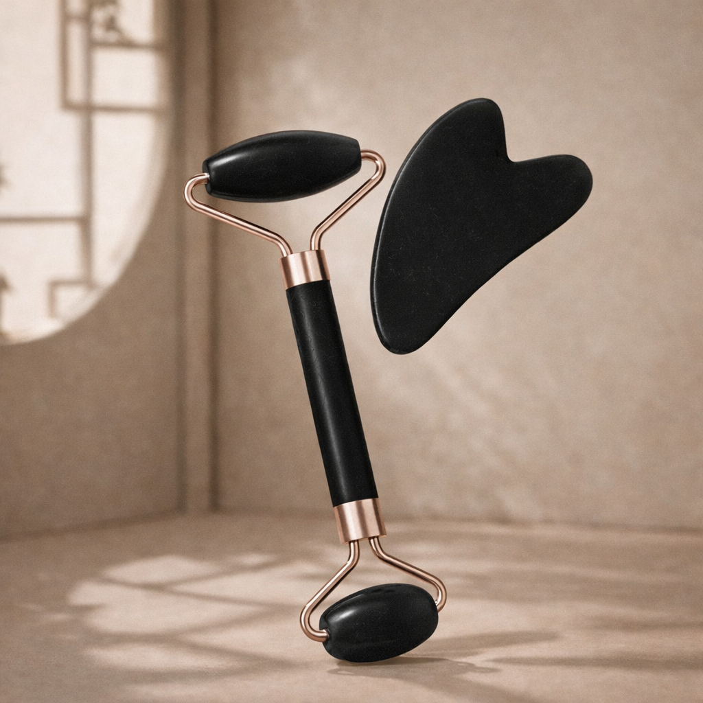 AlignaRest Facial Sculpting Set (Gua Sha + Massage Roller)