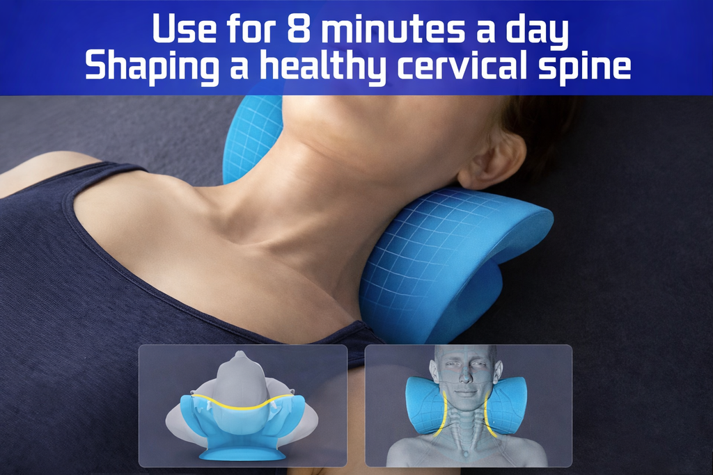 AlignaRest Cervical Traction Pillow – Neck Pain Relief & Spinal Alignment Support
