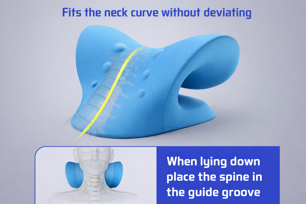 AlignaRest Cervical Traction Pillow – Neck Pain Relief & Spinal Alignment Support