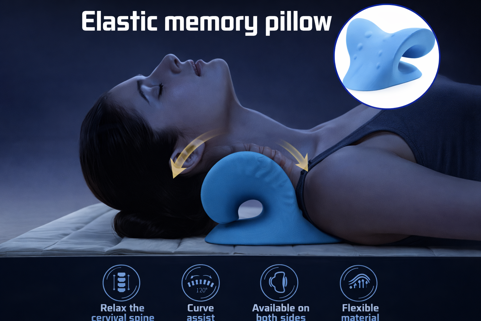 AlignaRest Cervical Traction Pillow – Neck Pain Relief & Spinal Alignment Support