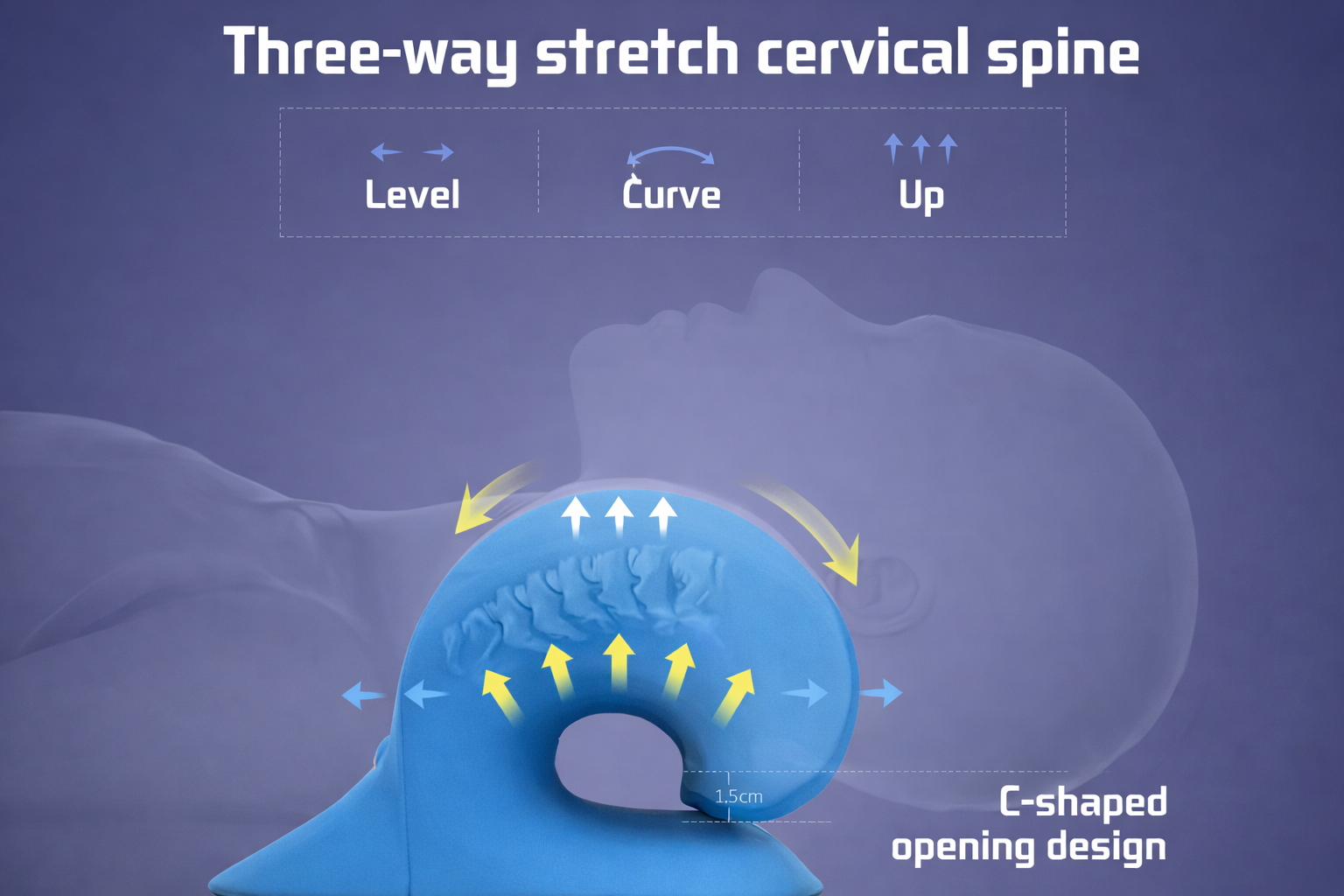 AlignaRest Cervical Traction Pillow – Neck Pain Relief & Spinal Alignment Support